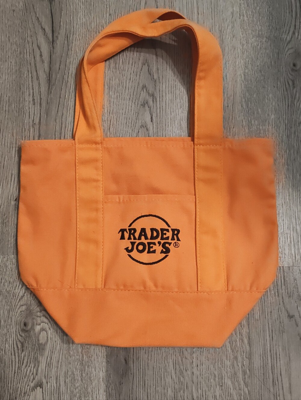 Trader Joe’s Orange Halloween Mini Tote Bag Pumpkin Fall Reusable Canvas